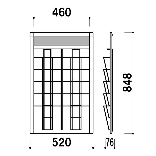 壁面フレームラック【48】 HRW-52M 片面 A4判2列5段 個人宅不可 要法人名 通販・オーダーメイドの【賑わい創りの道具や】