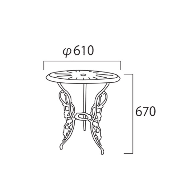 テーブル寸法図