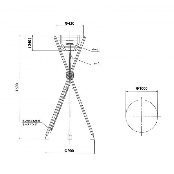 S-101 : 寸法図<br /><br />●アンカーボルトでコンクリートのベースを作製し取付けする場合の必要最小寸法です。