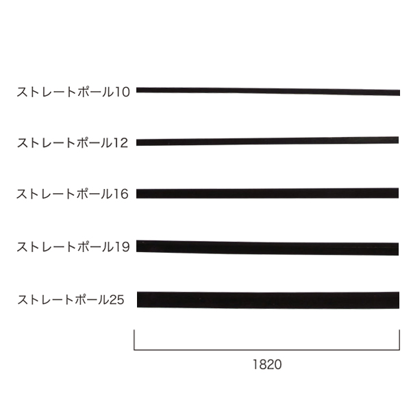 ストレートポール 10 & 12 & 16 & 19 & 25