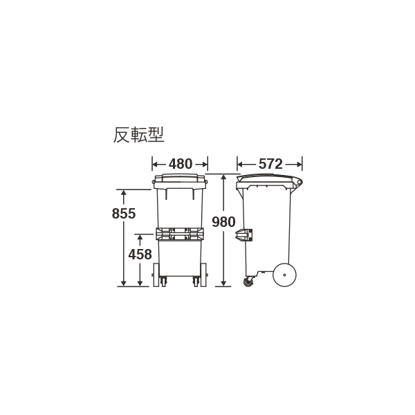リサイクルカート#110 反転型 サイズ