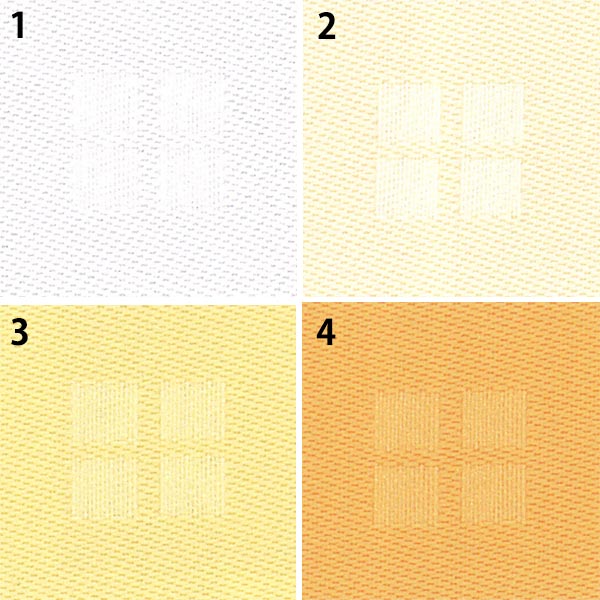 1 . ニュードビーホワイト<br />2 . ニュードビーアイボリー<br />3 . ニュードビークリーム<br />4 . ニュードビーイエローオレンジ