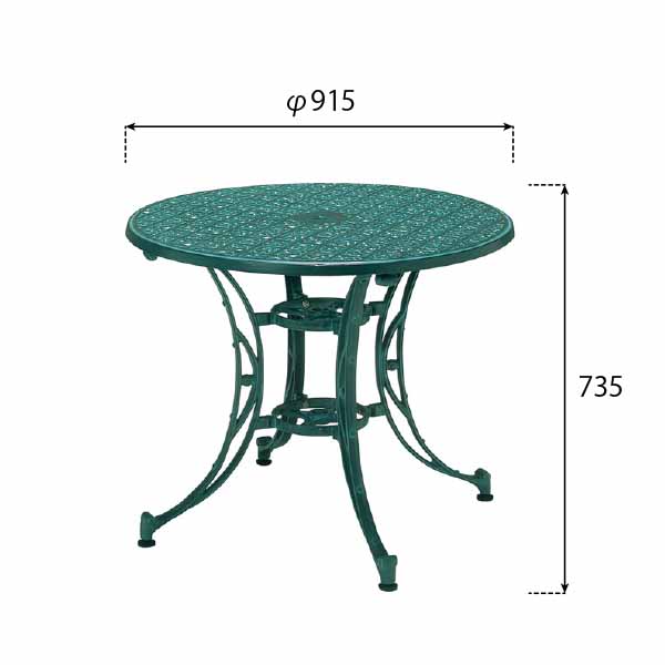 タラバーテーブル グリーン